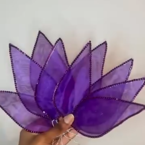 Premium Bead-Edged Organza Petal Appliqué - Image 2