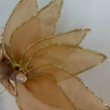 Premium Bead-Edged Organza Petal Appliqué