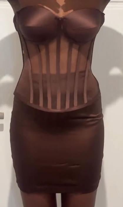 Sculpted Elegance Mesh Corset Mini Dress - Image 4