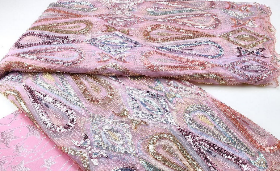 Premium Sequin & Stone Embellished Fabrics - Image 2