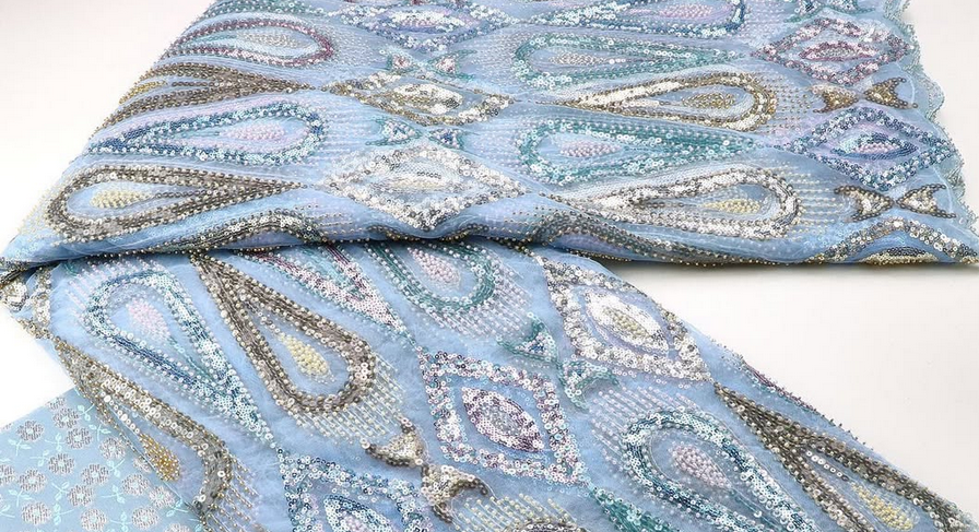 Premium Sequin & Stone Embellished Fabrics - Image 3